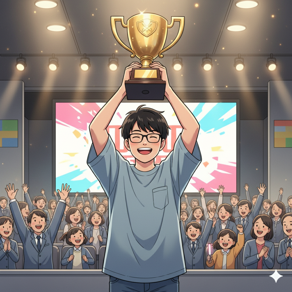 大会優勝！自信と次の目標（Y君、塾長）